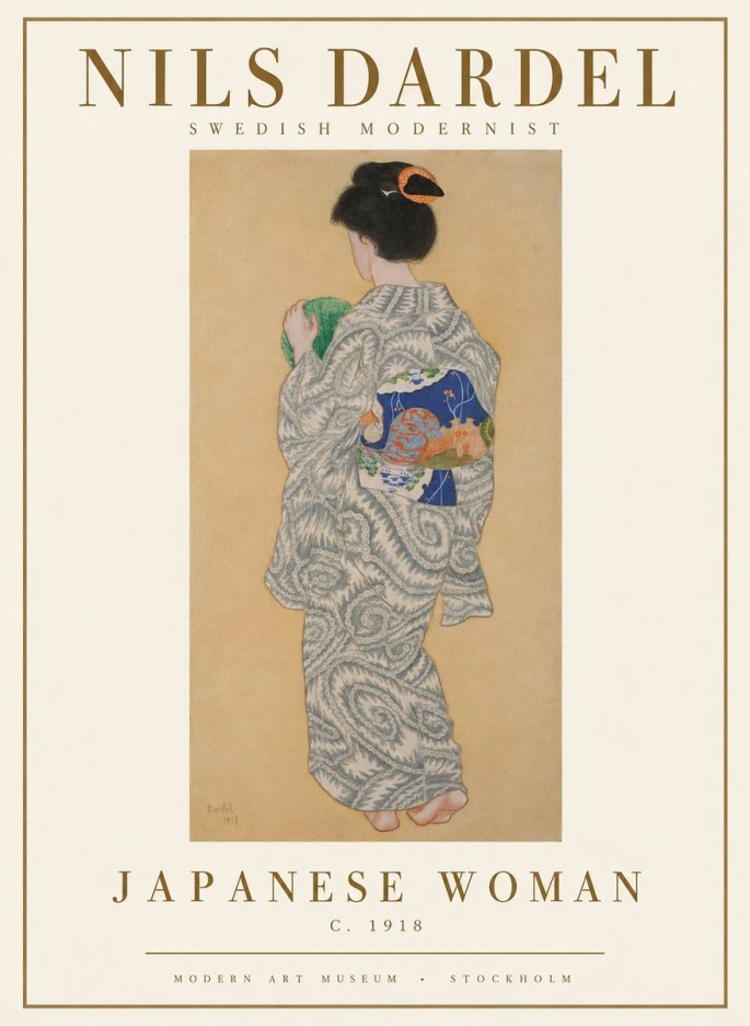 Nils Dardel Japanese Woman No1 - Plakát