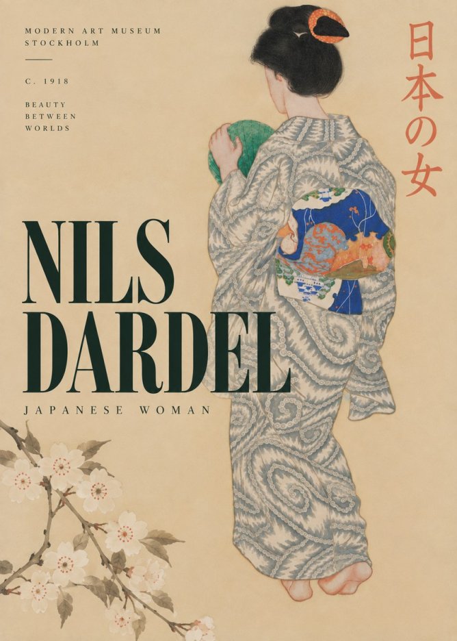 Nils Dardel Japanese Woman No4 - Plakát