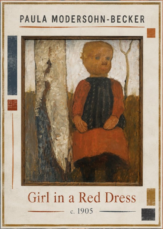 Paula Modersohn-Becker Girl in a Red Dress No1 - Plakát