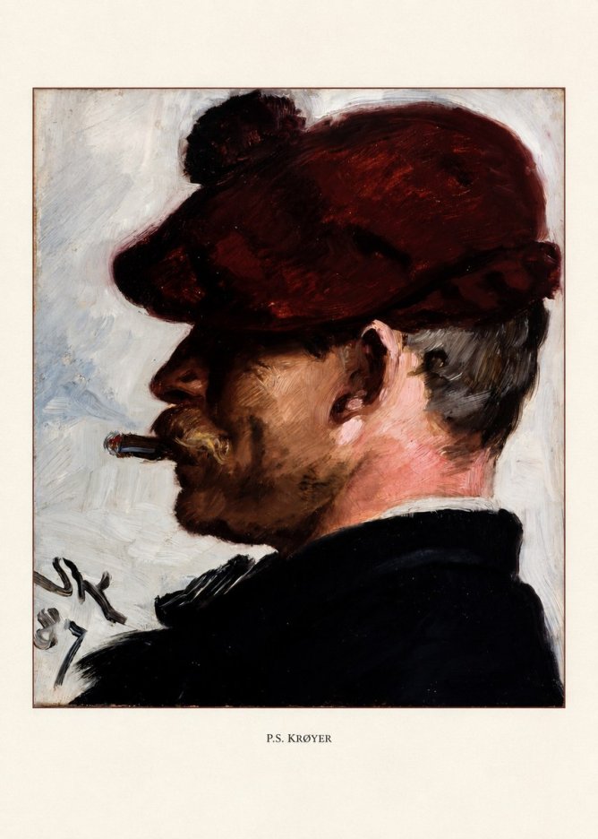 P.S. Krøyer Self-portrait with Cigar II No5 - Plakát