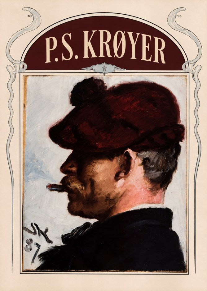 P.S. Krøyer Self-portrait with Cigar II No6 - Plakát
