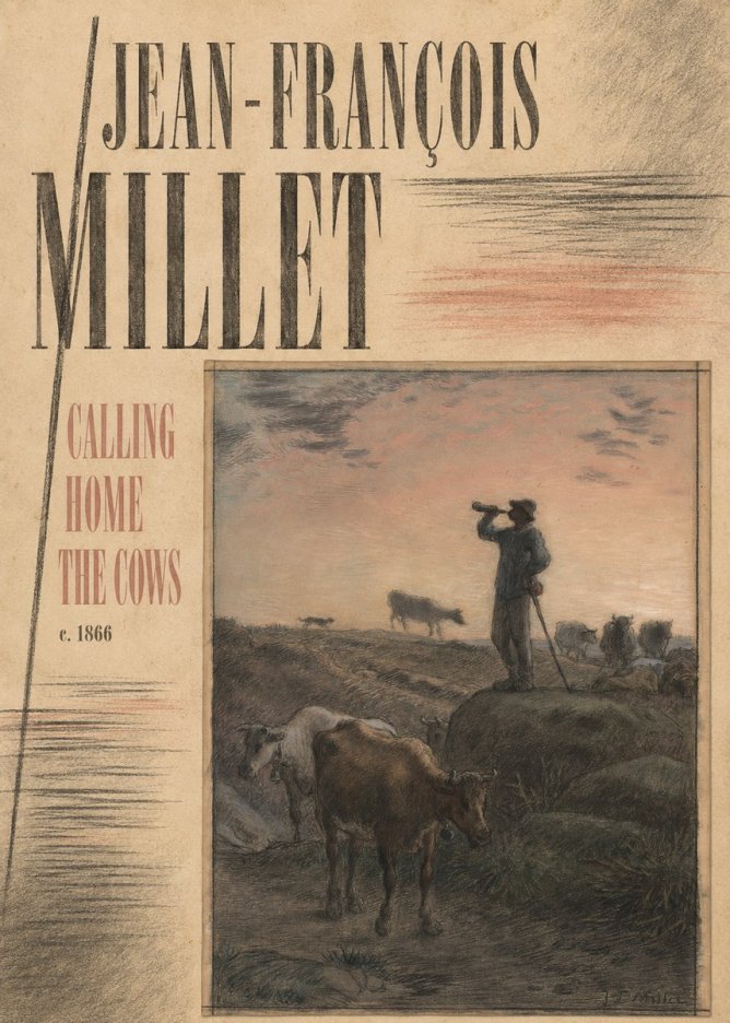 Jean-François Millet Calling Home the Cows No6 - Plakát