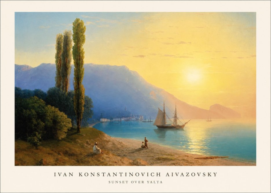 Ivan Konstantinovich Aivazovsky Sunset over Yalta No1 - Plakát