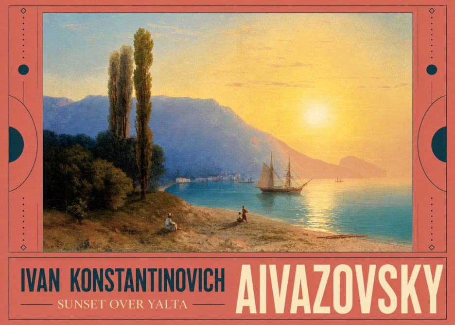 Ivan Konstantinovich Aivazovsky Sunset over Yalta No3 - Plakát