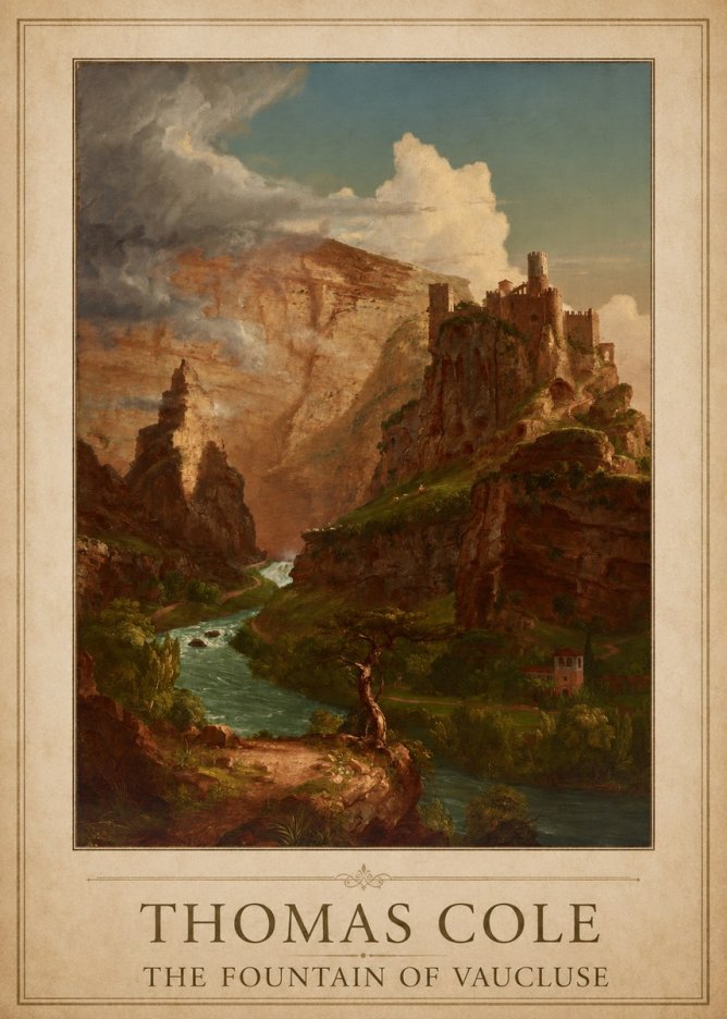 Thomas Cole The Fountain of Vaucluse II No1 - Plakát