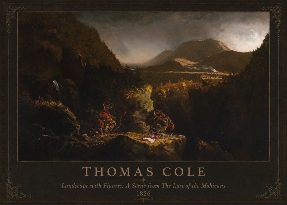 Thomas Cole Landscape with Figures: a Scene from the Last of the Mohicans No1 - Plakát