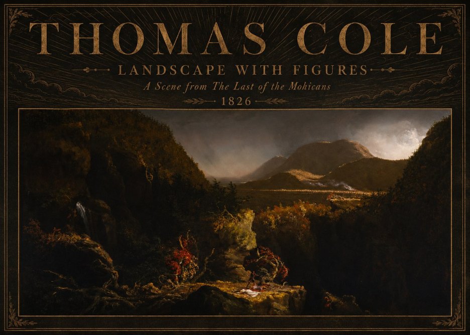 Thomas Cole Landscape with Figures: a Scene from the Last of the Mohicans No5 - Plakát