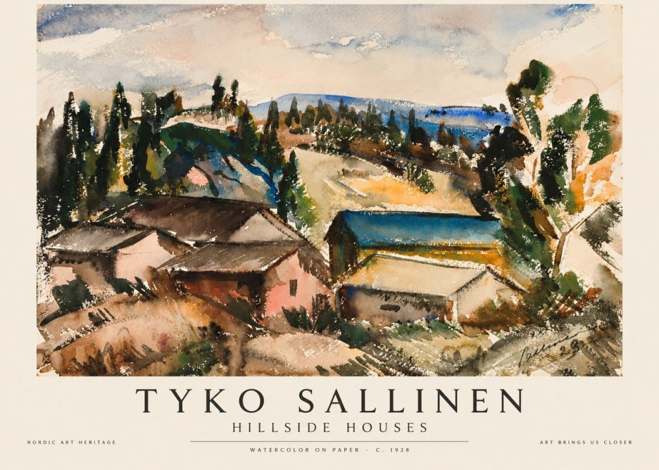 Tyko Sallinen Hillside Houses No1 - Plakát