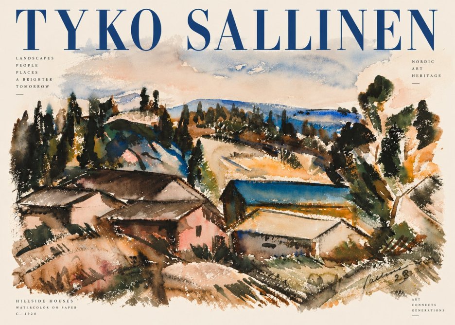 Tyko Sallinen Hillside Houses No5 - Plakát