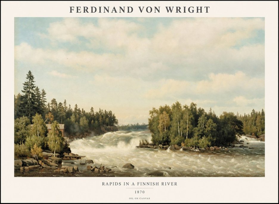 Ferdinand von Wright Rapids in a Finnish River No1 - Plakát