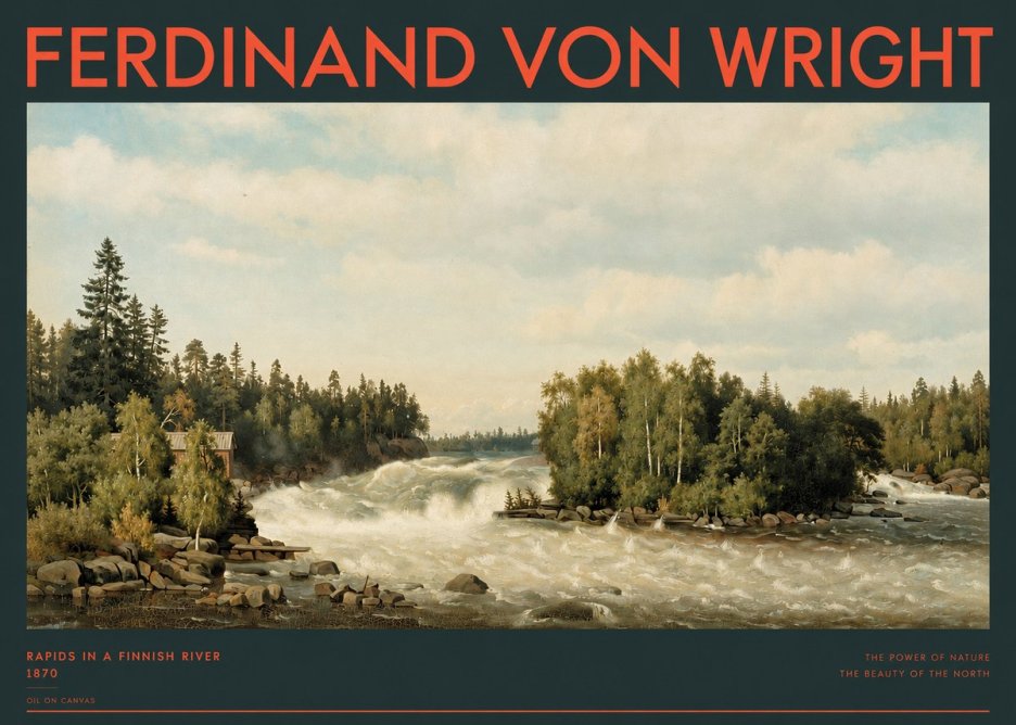 Ferdinand von Wright Rapids in a Finnish River No2 - Plakát
