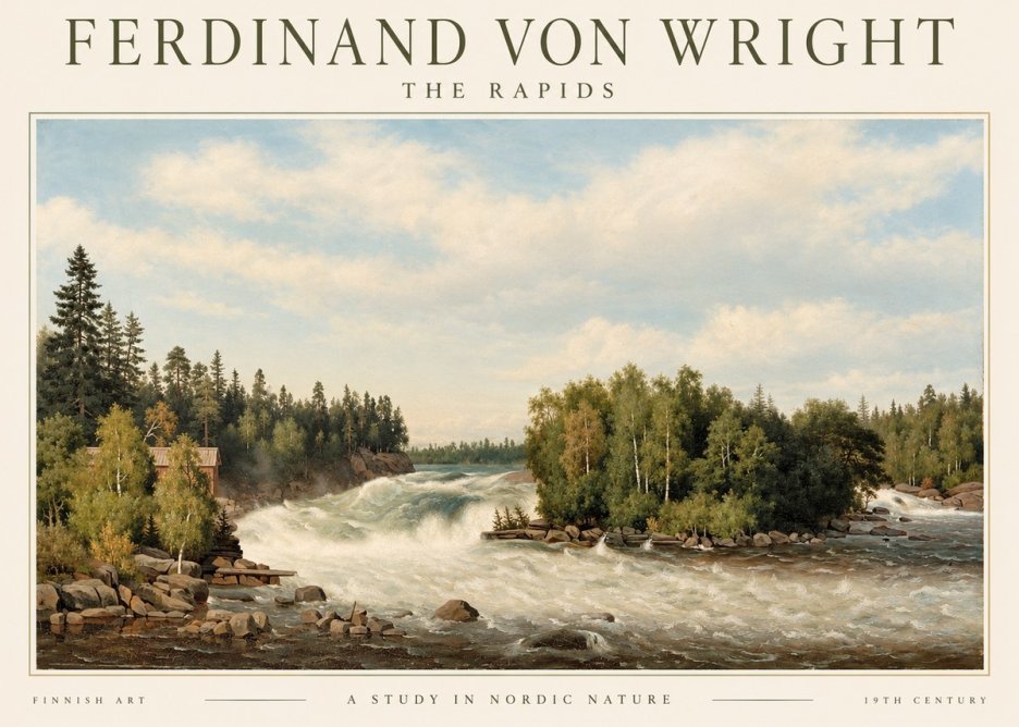 Ferdinand von Wright Rapids in a Finnish River No3 - Plakát