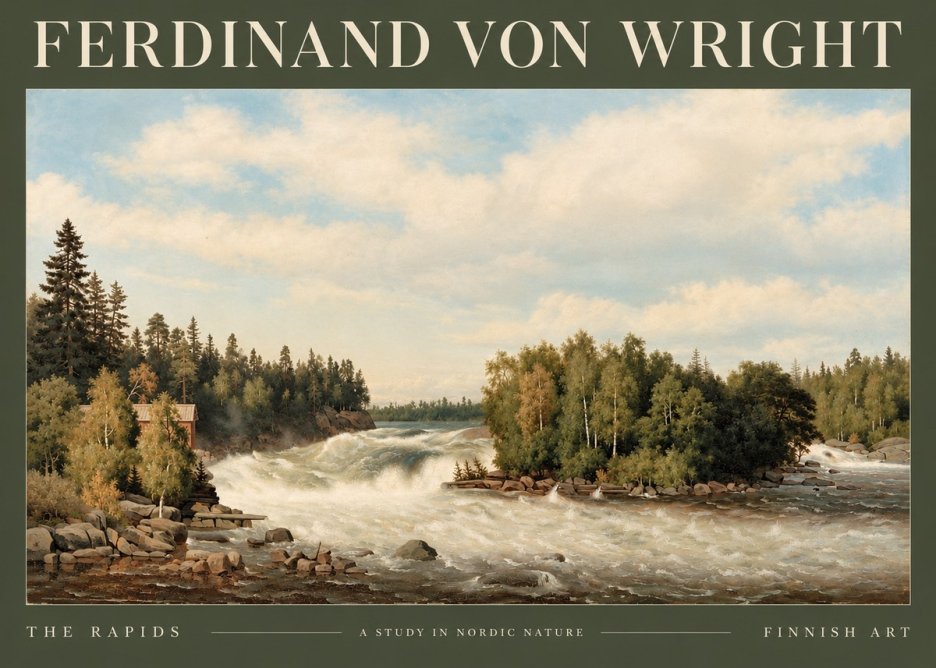 Ferdinand von Wright Rapids in a Finnish River No4 - Plakát