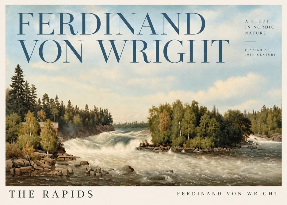 Ferdinand von Wright Rapids in a Finnish River No5 - Plakát