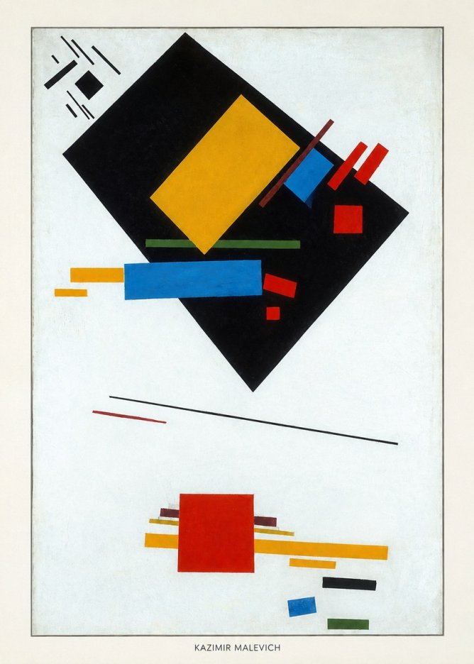 Kazimir Malevich Suprematist Composition with Yellow Rectangle No5 - Plakát