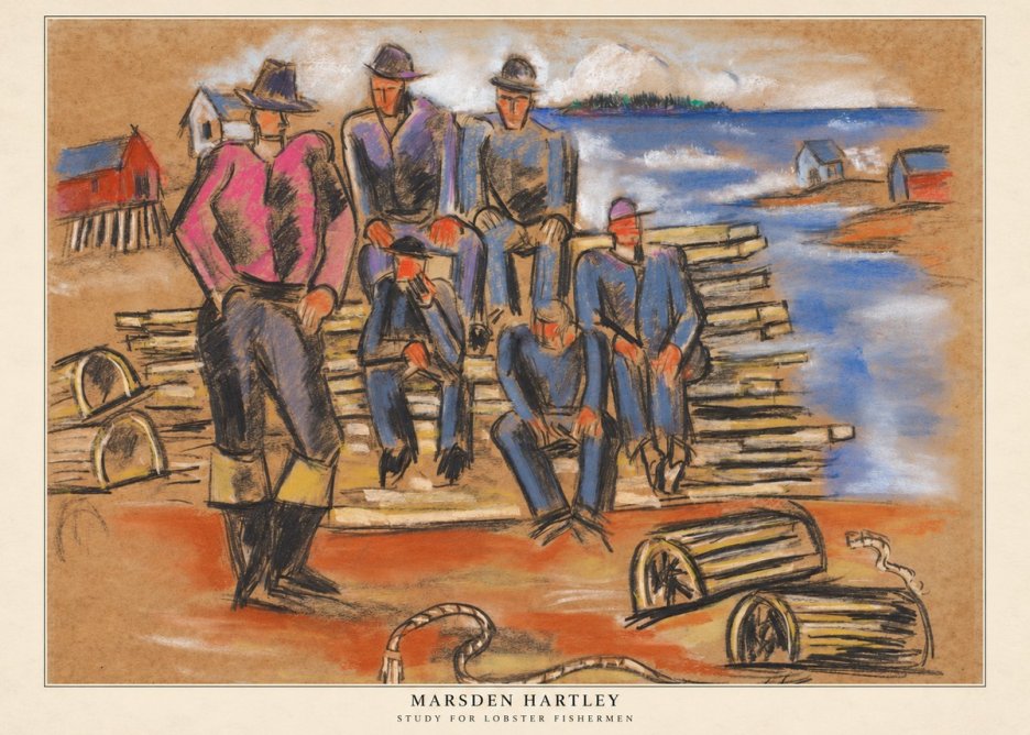 Marsden Hartley Study for 'Lobster Fishermen' No6 - Plakát