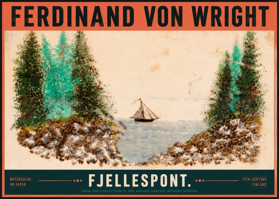 Ferdinand von Wright Fjellespont. No5 - Plakát