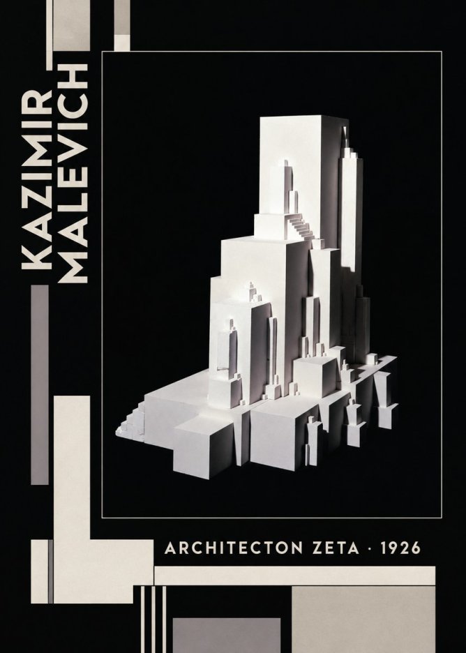 Kazimir Malevich Architecton Zeta No6 - Plakát