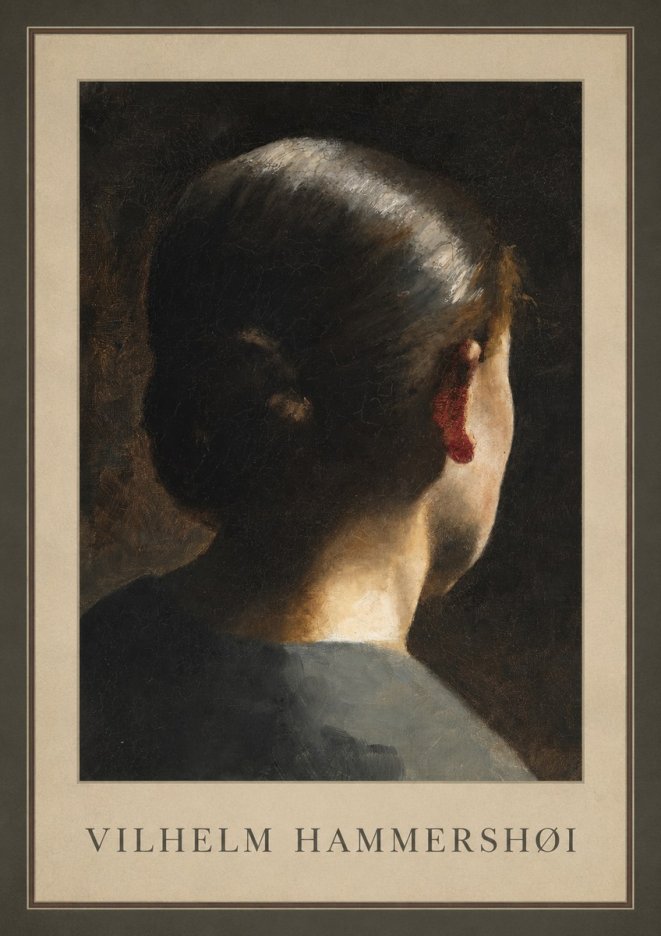 Vilhelm Hammershøi Woman Seen from Behind No3 - Plakát