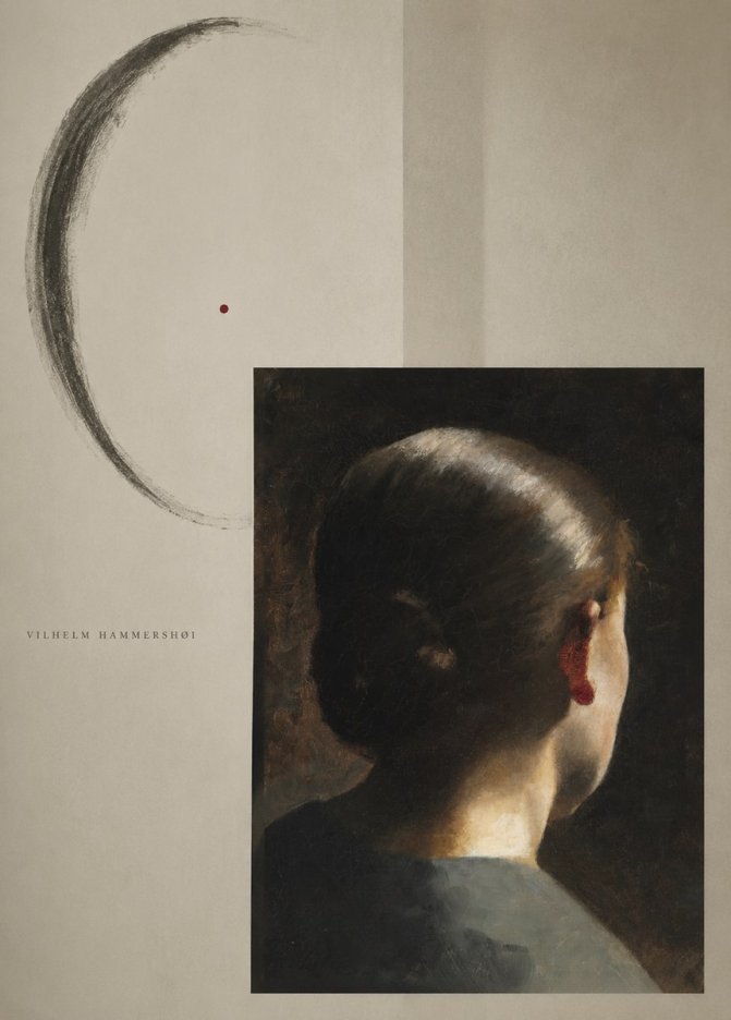 Vilhelm Hammershøi Woman Seen from Behind No6 - Plakát