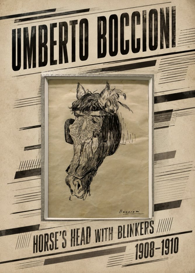 Umberto Boccioni Horse's Head with Blinkers No6 - Plakát