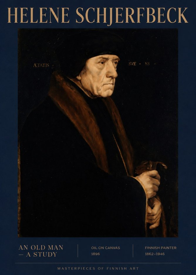 Helene Schjerfbeck An Old Man – a Study No3 - Plakát