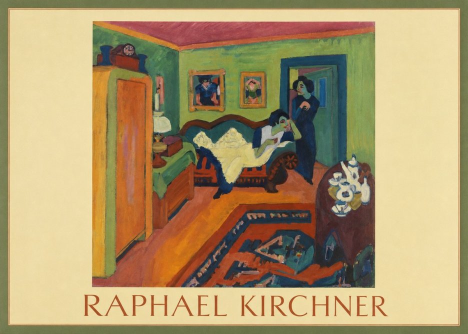 Raphael Kirchner Interior with Two Women No1 - Plakát