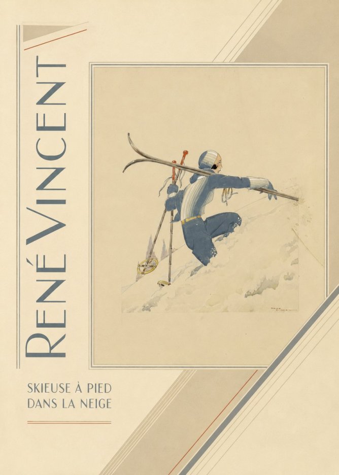 René Vincent Skieuse À Pied Dans La Neige No2 - Plakát