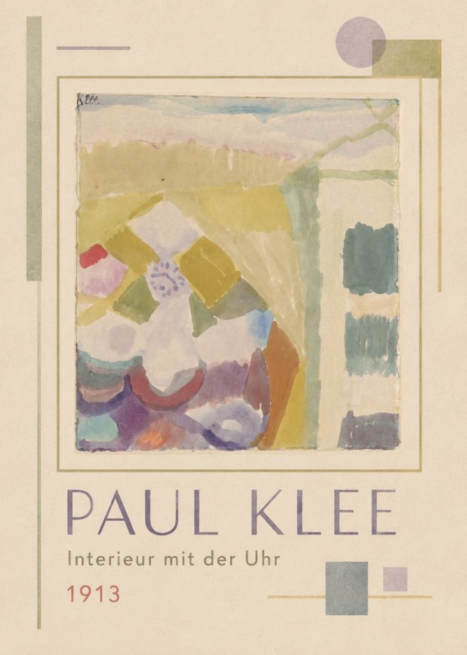 Paul Klee Interieur Mit Der Uhr II No1 - Plakát