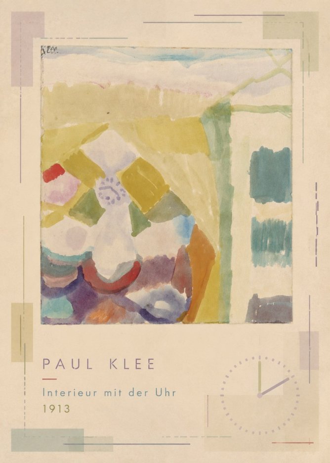 Paul Klee Interieur Mit Der Uhr II No2 - Plakát