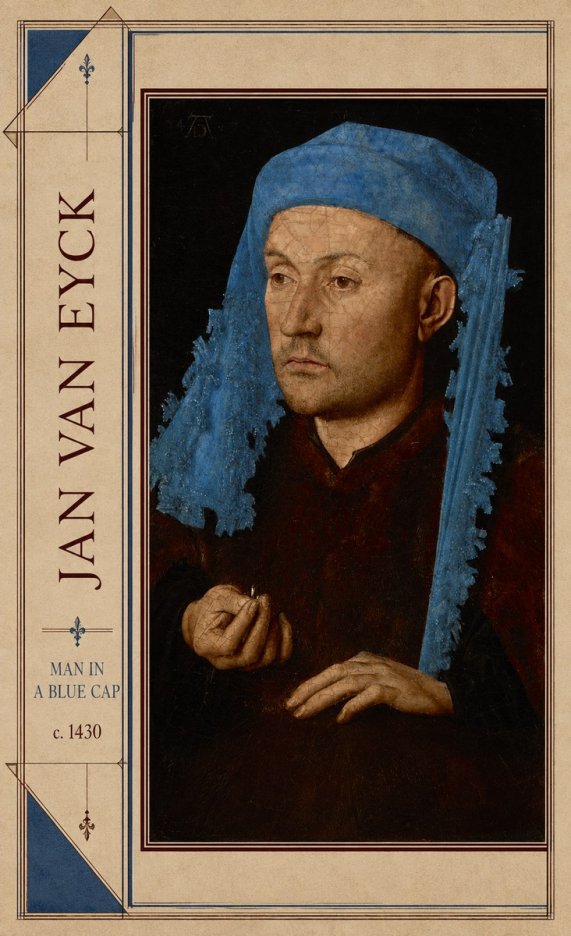 Jan van Eyck Man in a Blue Cap II No2 - Plakát