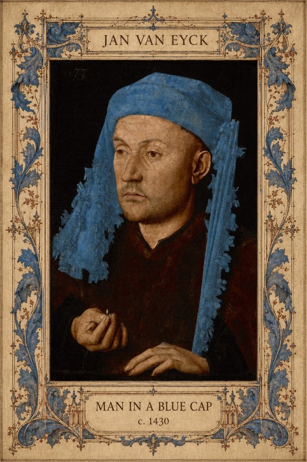Jan van Eyck Man in a Blue Cap II No6 - Plakát