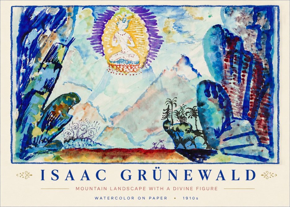Isaac Grünewald Mountain Landscape with a Divine Figure No6 - Plakát