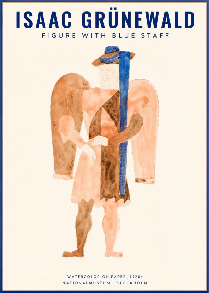 Isaac Grünewald Figure with Blue Staff No1 - Plakát