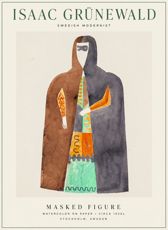 Isaac Grünewald Masked Figure No1 - Plakát