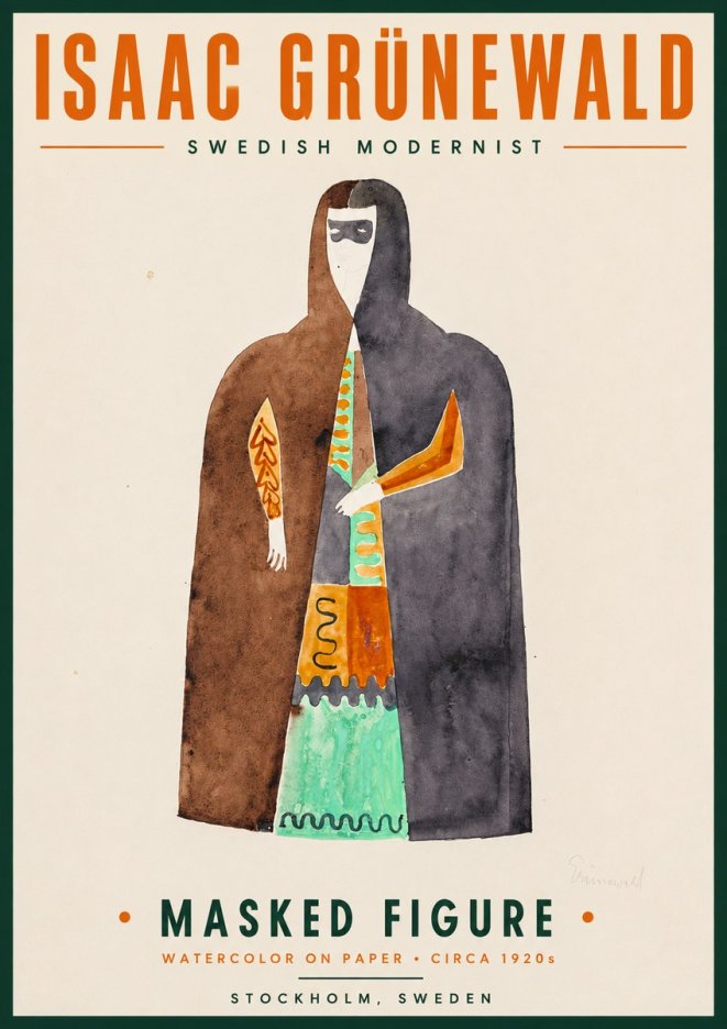 Isaac Grünewald Masked Figure No4 - Plakát