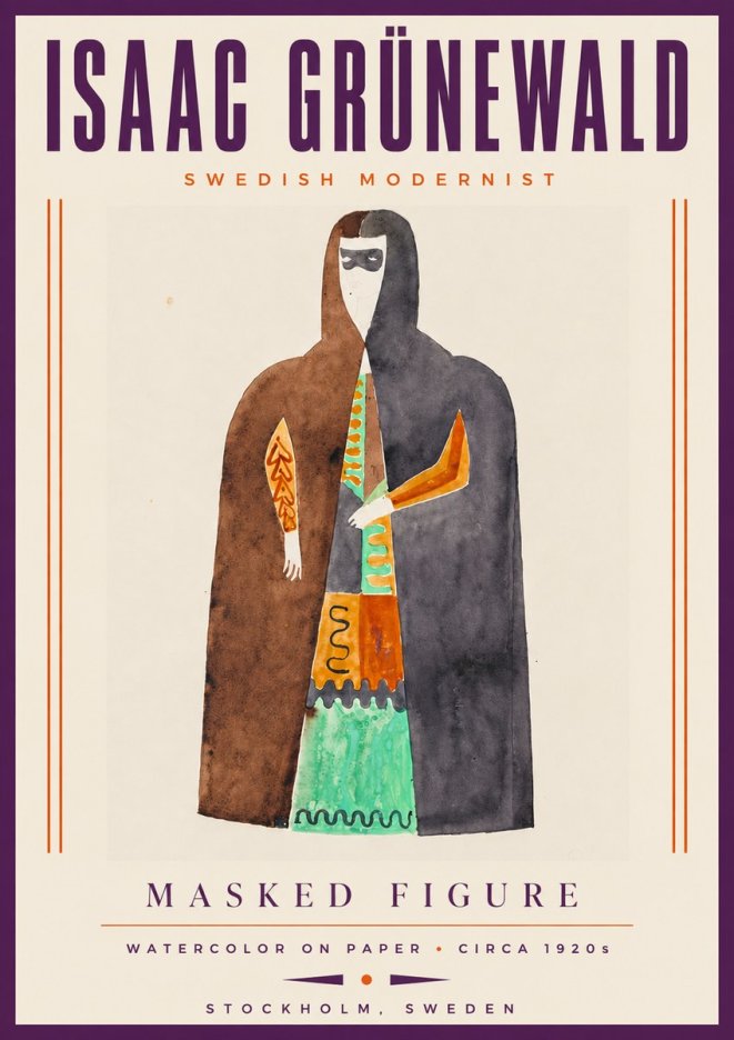 Isaac Grünewald Masked Figure No5 - Plakát