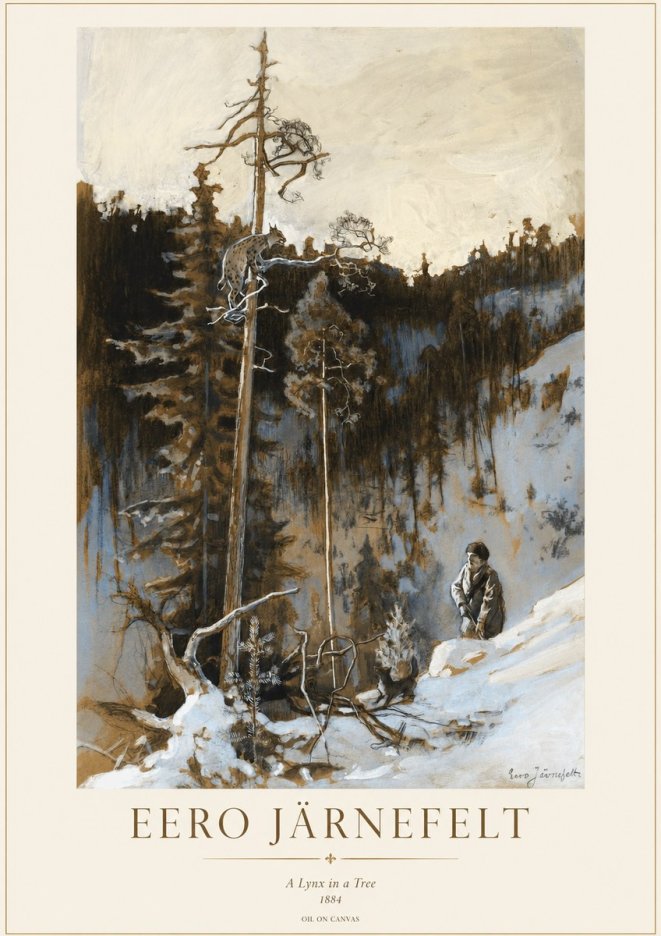 Eero Järnefelt A Lynx in a Tree No1 - Plakát