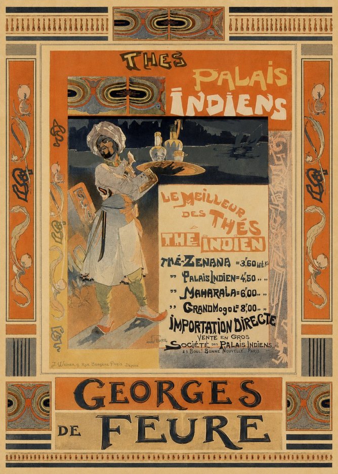 Georges de Feure Thés Palais Indiens No3 - Plakát