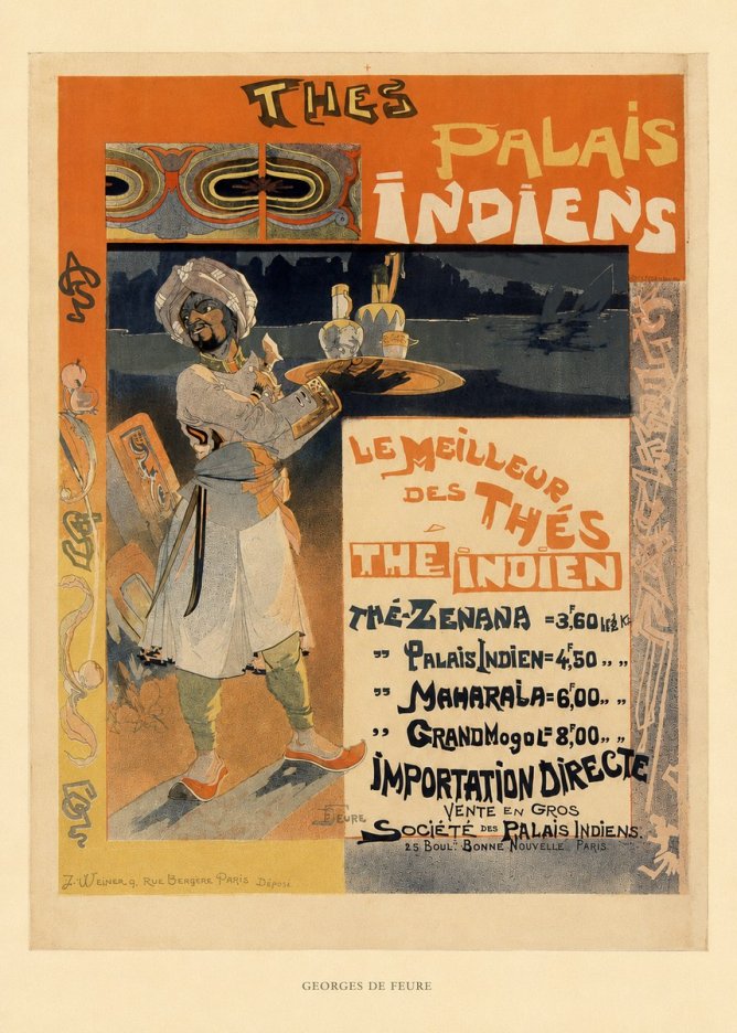 Georges de Feure Thés Palais Indiens No5 - Plakát