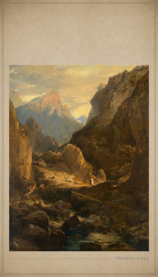 Thomas Cole The Mountain Ford No3 - Plakát