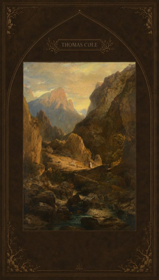Thomas Cole The Mountain Ford No6 - Plakát