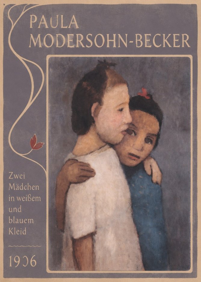 Paula Modersohn-Becker Zwei Mädchen in Weißem Und Blauem Kleid No3 - Plakát