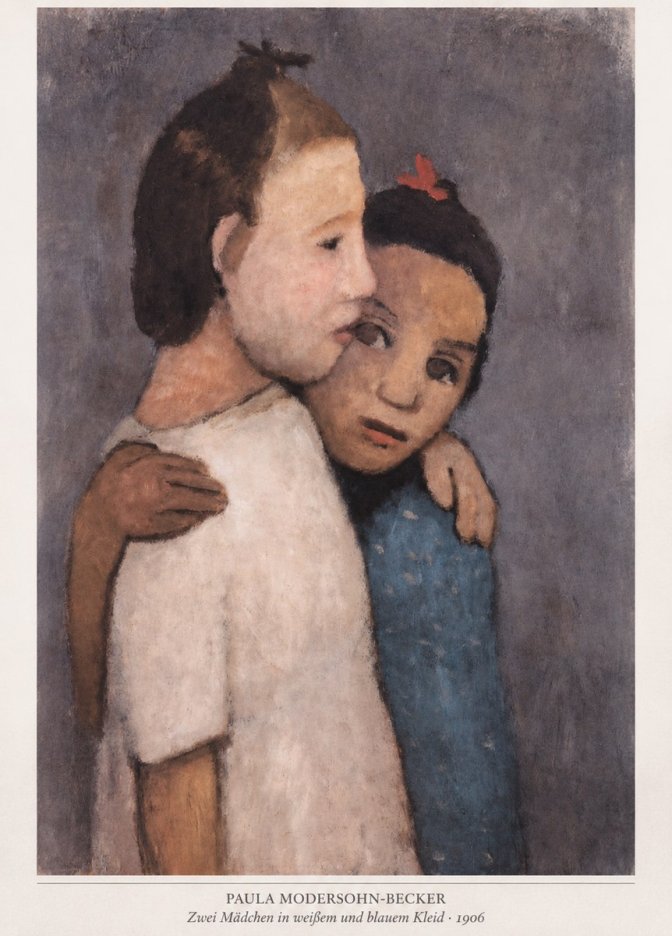 Paula Modersohn-Becker Zwei Mädchen in Weißem Und Blauem Kleid No6 - Plakát