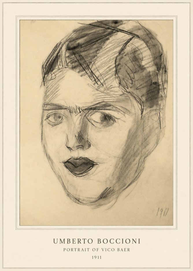 Umberto Boccioni Portrait of Vico Baer No4 - Plakát