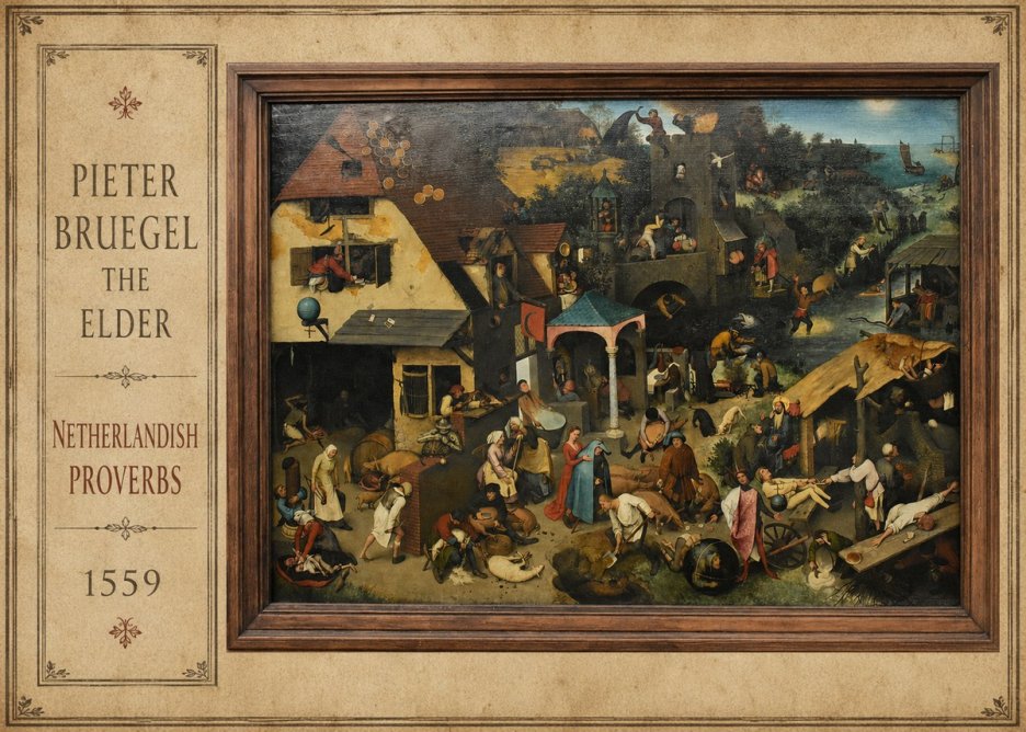 Pieter Bruegel Netherlandish Proverbs XI No2 - Plakát