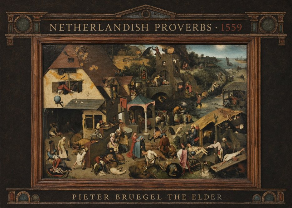 Pieter Bruegel Netherlandish Proverbs XI No4 - Plakát
