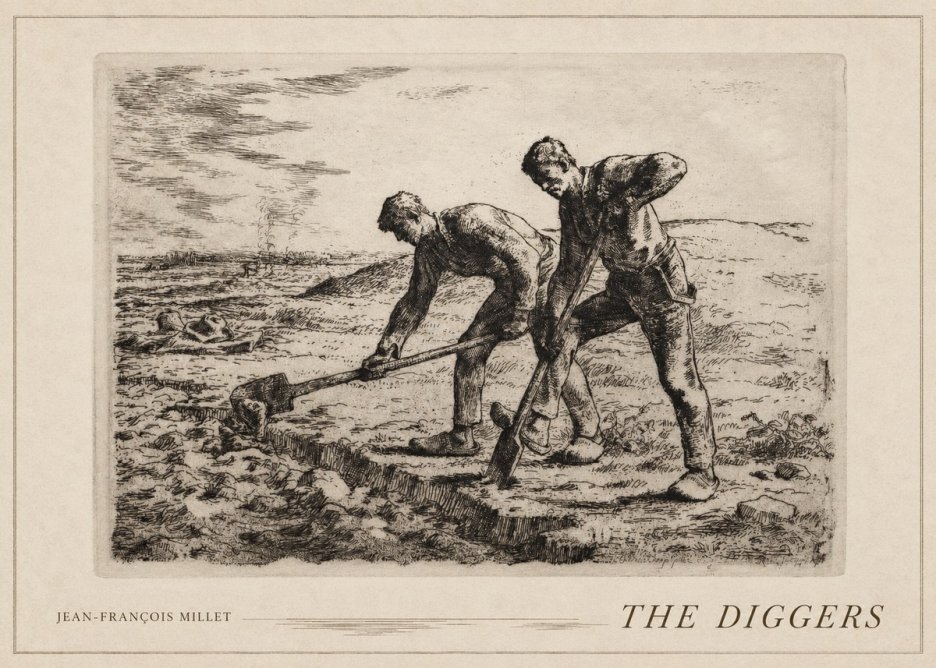 Jean-François Millet The Diggers No5 - Plakát