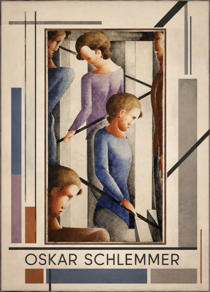Oskar Schlemmer Staircase Figures II No1 - Plakát