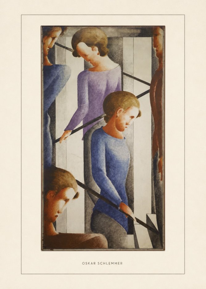 Oskar Schlemmer Staircase Figures II No4 - Plakát